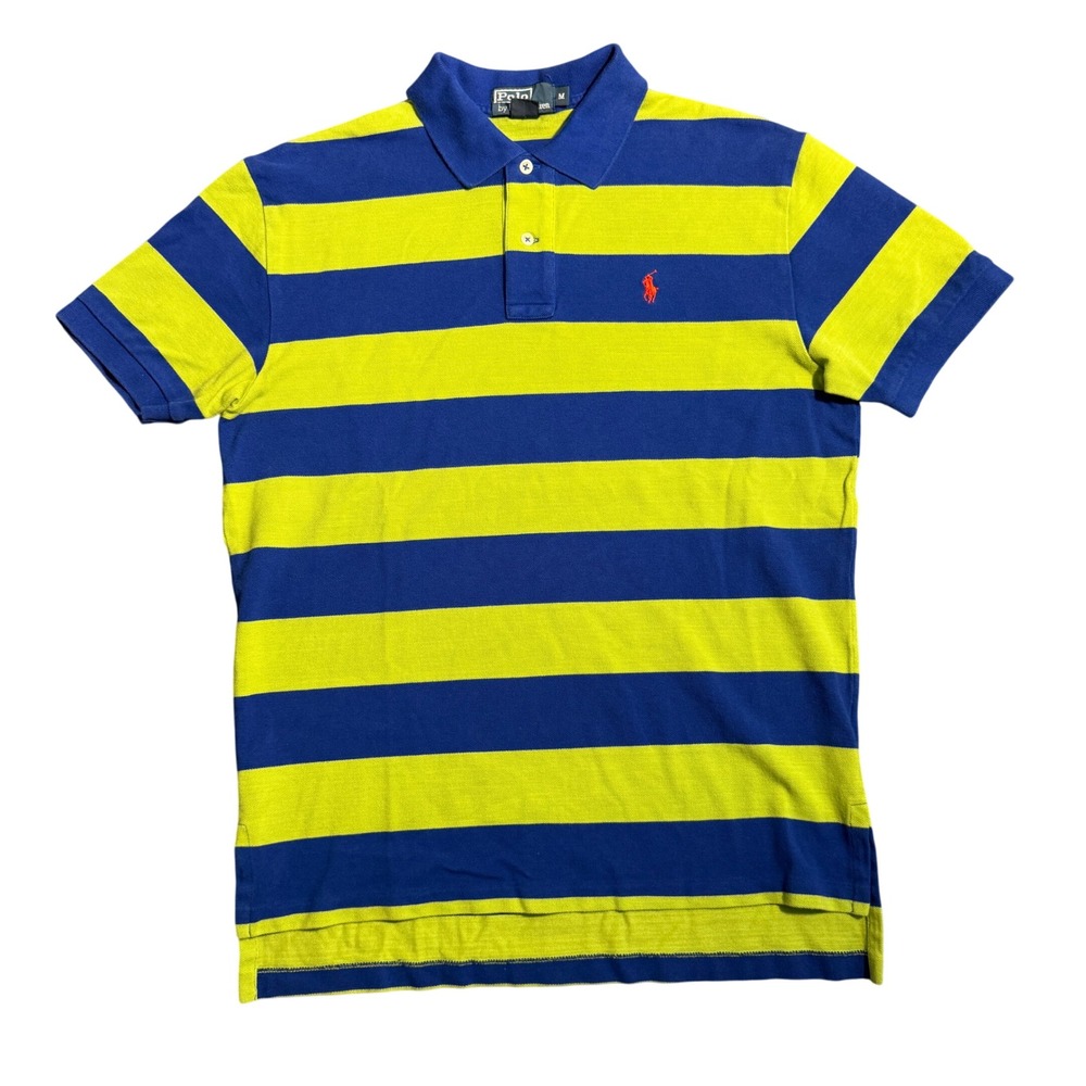 Vintage Polo Ralph Lauren Mens rare "Buzz Lightyear" Striped Polo Shirt M